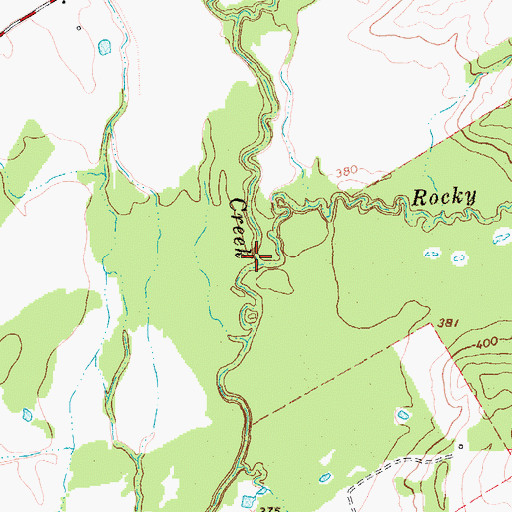 Topographic Map of Rocky Creek, TX