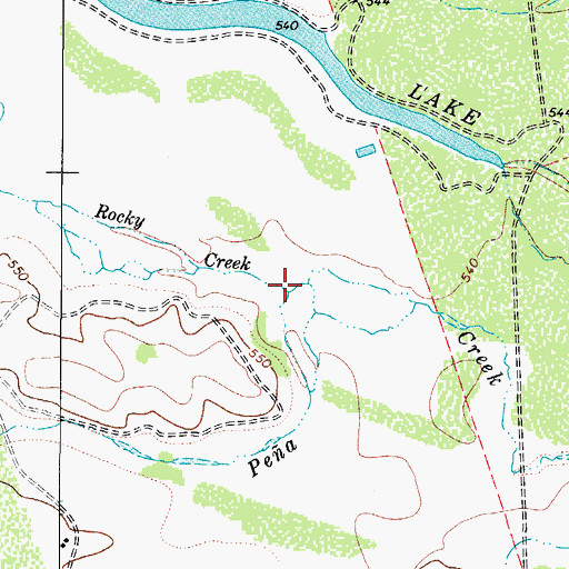 Topographic Map of Rocky Creek, TX