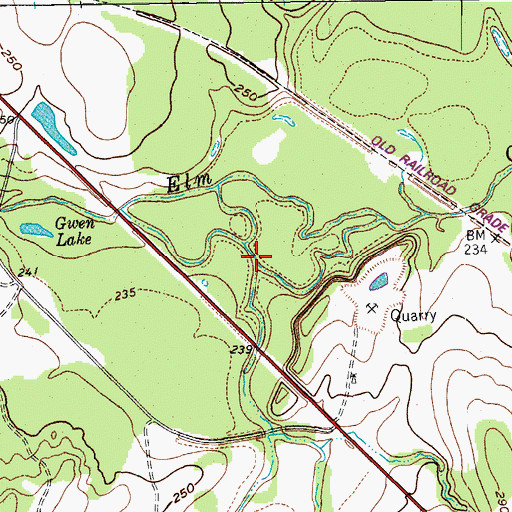 Topographic Map of Rocky Creek, TX