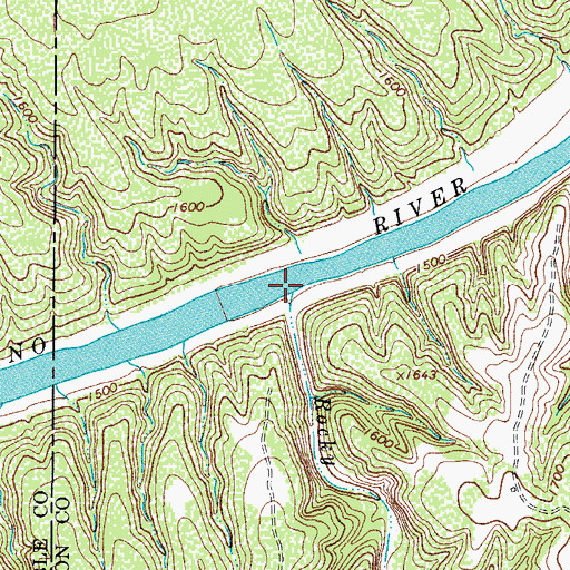 Topographic Map of Rocky Creek, TX