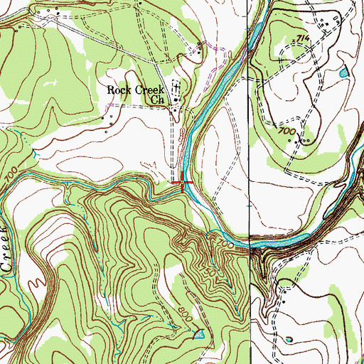 Topographic Map of Rocky Creek, TX