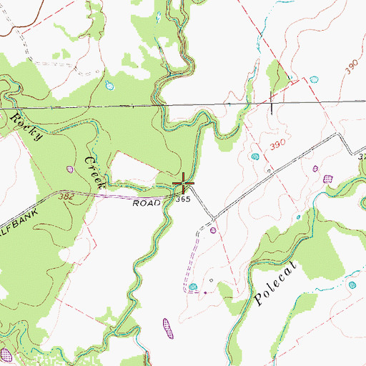 Topographic Map of Rocky Creek, TX