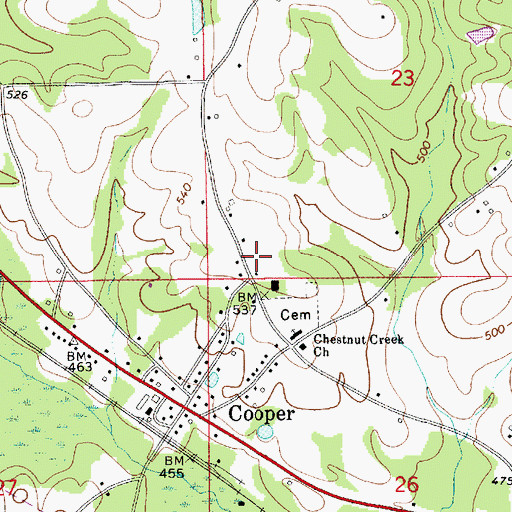 Topographic Map of Cooper School, AL