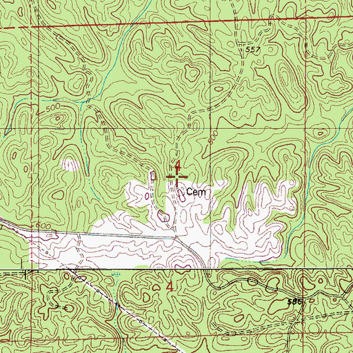 Topographic Map of Corinth Church (historical), AL