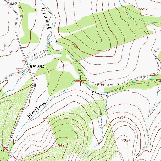 Topographic Map of Rocky Hollow, TX