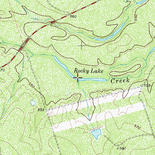 Topographic Map of Rocky Lake, TX