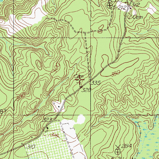 Topographic Map of Rocky Mound Church, TX