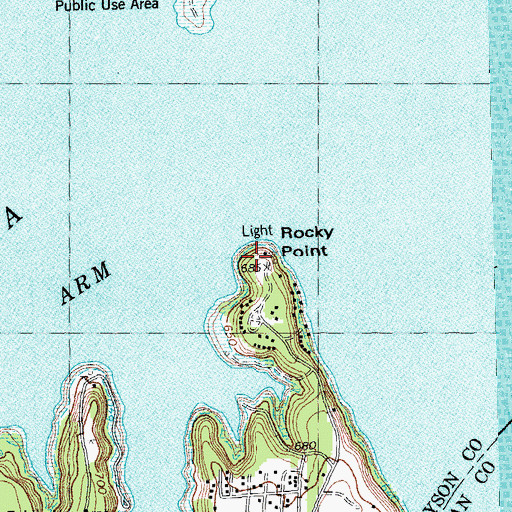 Topographic Map of Rocky Point, TX