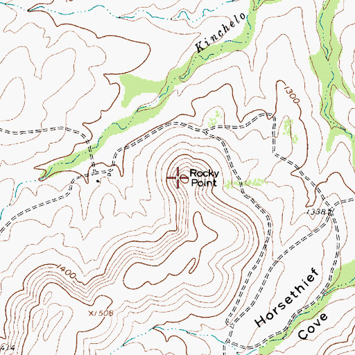 Topographic Map of Rocky Point, TX