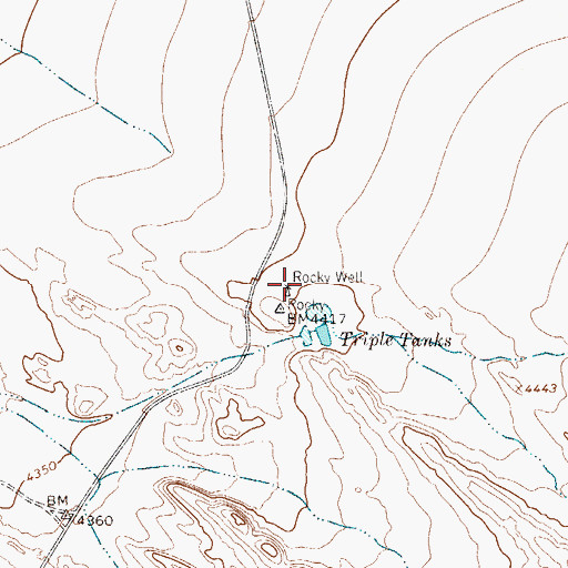 Topographic Map of Rocky Well, TX