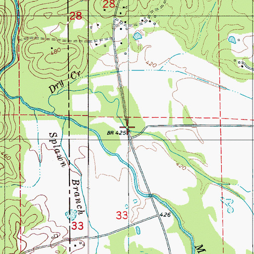Topographic Map of Curry Ford, AL