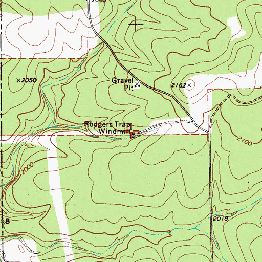 Topographic Map of Rodgers Trap Windmill, TX