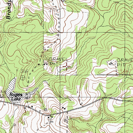 Topographic Map of Rogers Lake, TX