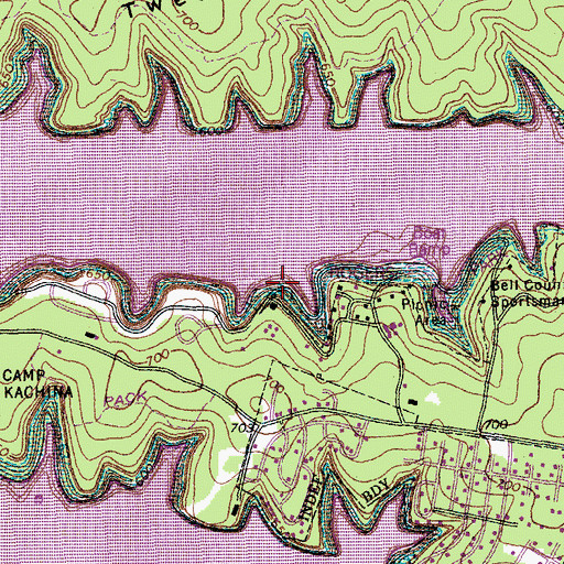 Topographic Map of Rogers Park, TX