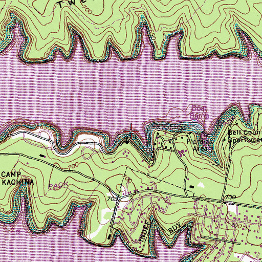 Topographic Map of Rogers Park, TX