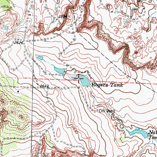 Topographic Map of Rogers Tank, TX