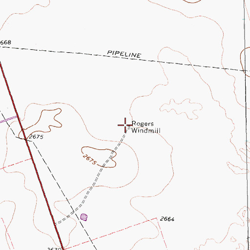 Topographic Map of Rogers Windmill, TX