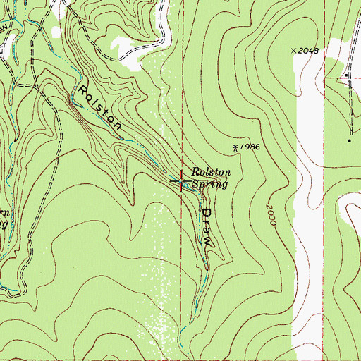 Topographic Map of Rolston Spring, TX