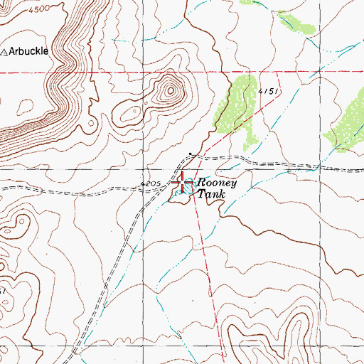 Topographic Map of Rooney Tank, TX