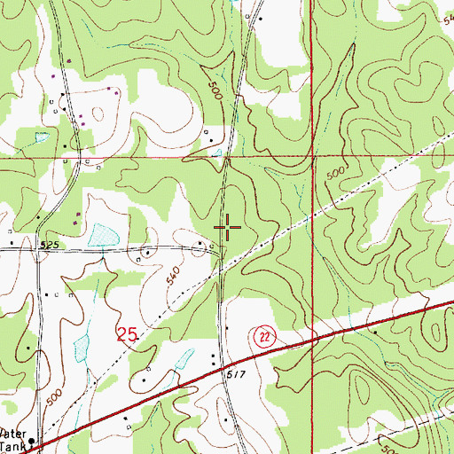 Topographic Map of Goldwaithe and Walkers Goldmine (historical), AL