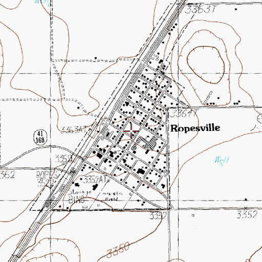 Topographic Map of Ropesville, TX