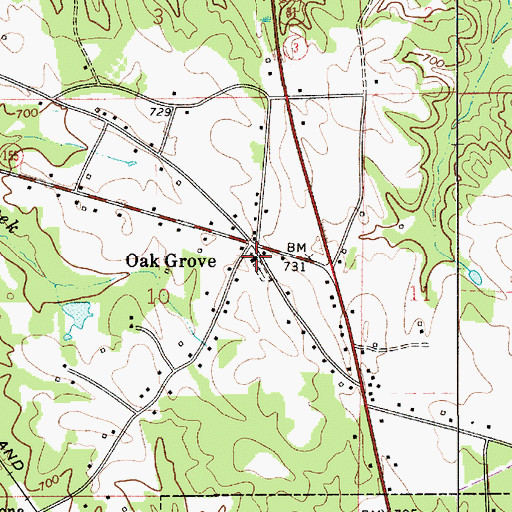 Topographic Map of Grove Hill Church, AL