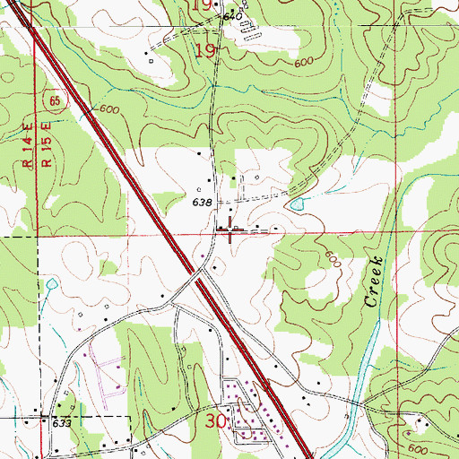 Topographic Map of Grantville (historical), AL