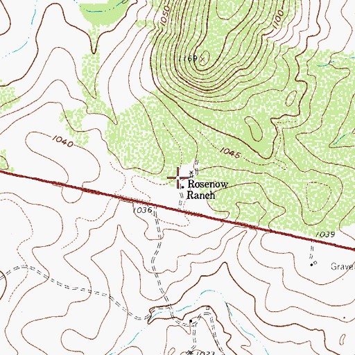 Topographic Map of Rosenow Ranch, TX