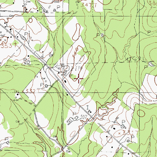 Topographic Map of Rosenwald Vocational and Agriculture School, TX