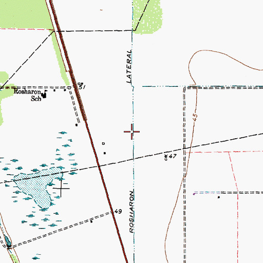 Topographic Map of Rosharon Lateral, TX