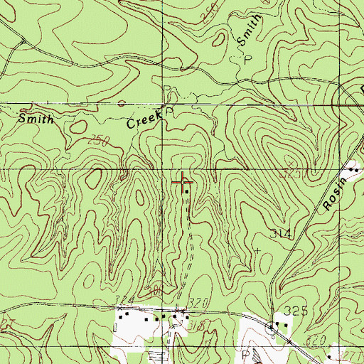 Topographic Map of Rosin Ridge Church, TX