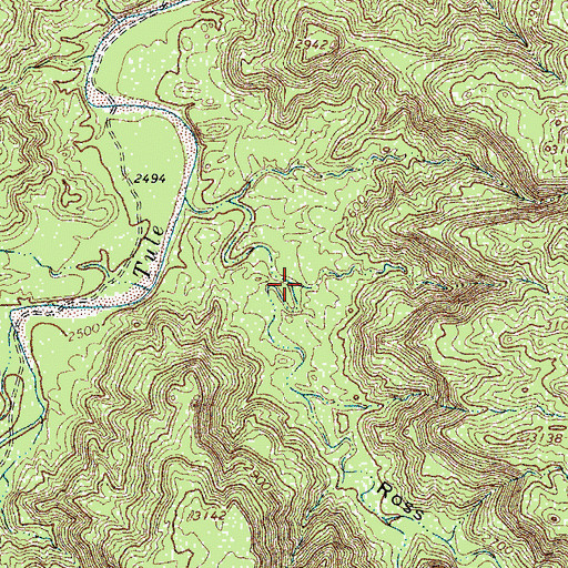 Topographic Map of Ross Canyon, TX