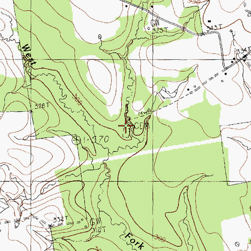 Topographic Map of Ross - Etheridge Cemetery, TX