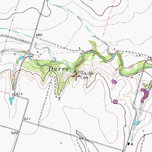 Topographic Map of Roucker Cemetery, TX