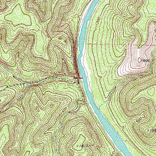 Topographic Map of Rough Canyon, TX