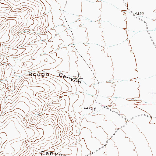 Topographic Map of Rough Canyon, TX