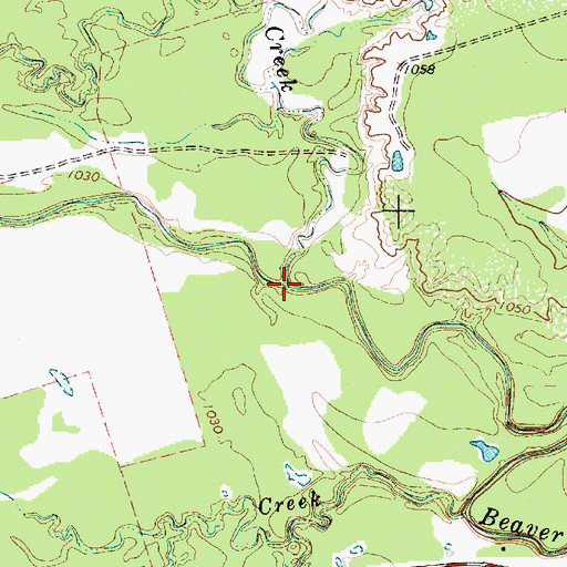 Topographic Map of Rough Creek, TX