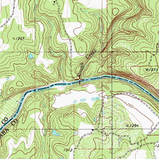 Topographic Map of Rough Creek, TX