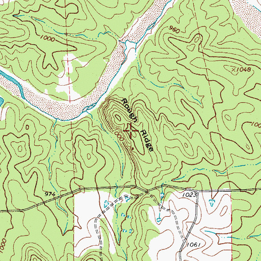 Topographic Map of Rough Ridge, TX