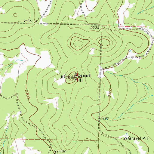 Topographic Map of Round Hill, TX