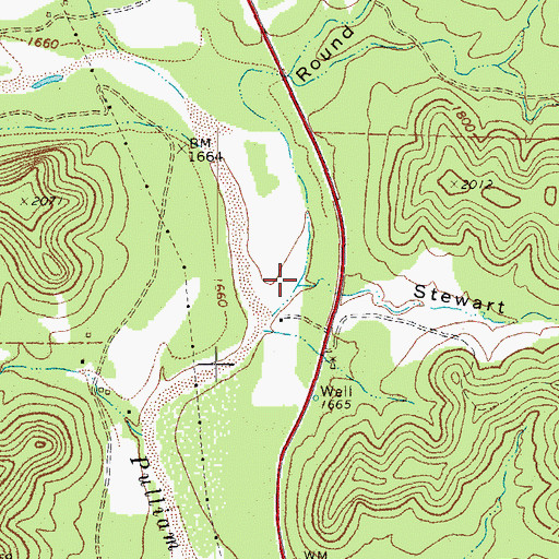 Topographic Map of Round Hole Draw, TX