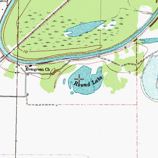 Topographic Map of Round Lake, TX