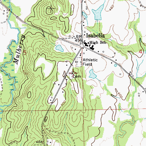 Topographic Map of Isabella Baptist Church, AL