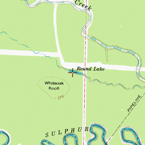 Topographic Map of Round Lake, TX