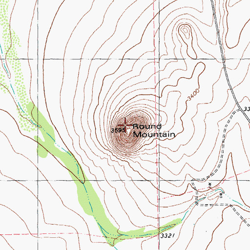 Topographic Map of Round Mountain, TX