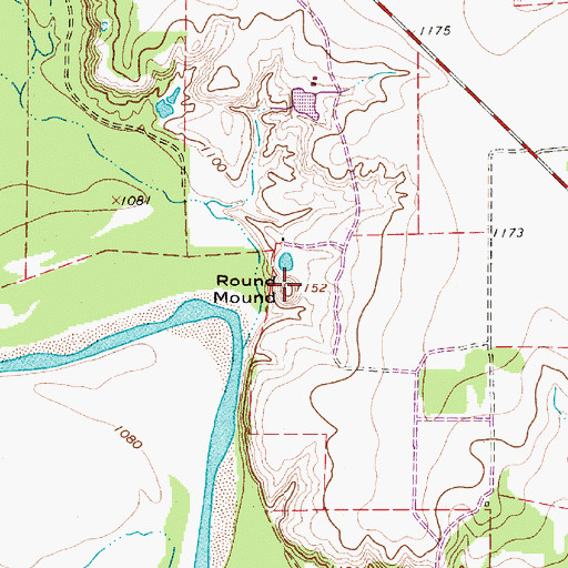 Topographic Map of Round Mountain, TX