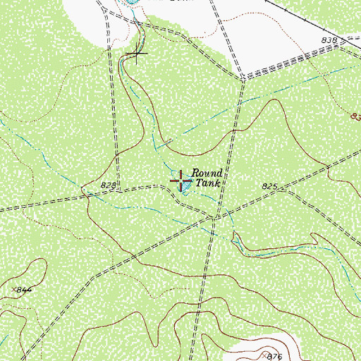 Topographic Map of Round Tank, TX