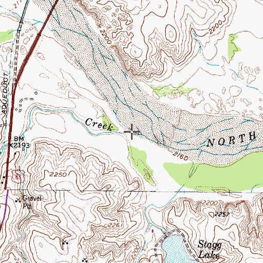 Topographic Map of Roundup Creek, TX