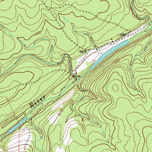 Topographic Map of Rumsey Creek, TX