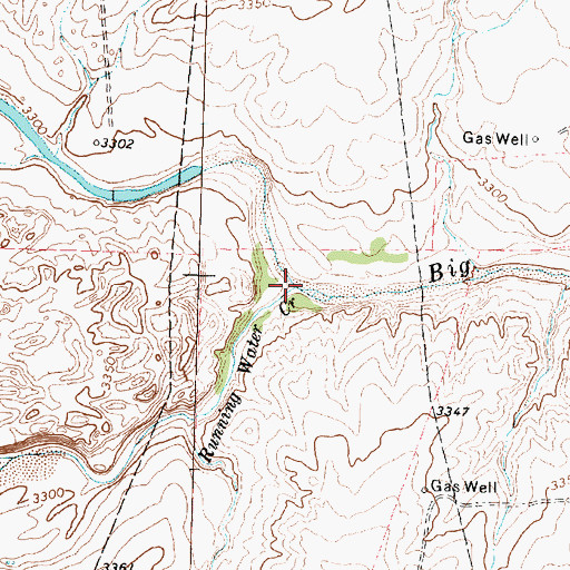 Topographic Map of Running Water Creek, TX